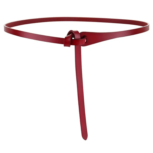 Ceinture fine en cuir rétro de 100 cm réglable pour femme, jeans, accessoires de vêtements, boucle ronde, corset pour femme