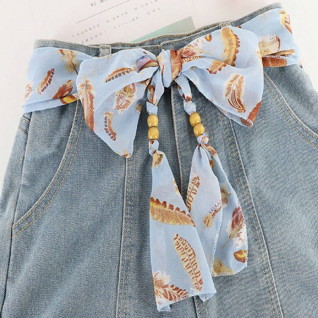 Ceinture Foulard à perles en bois - Uppsala