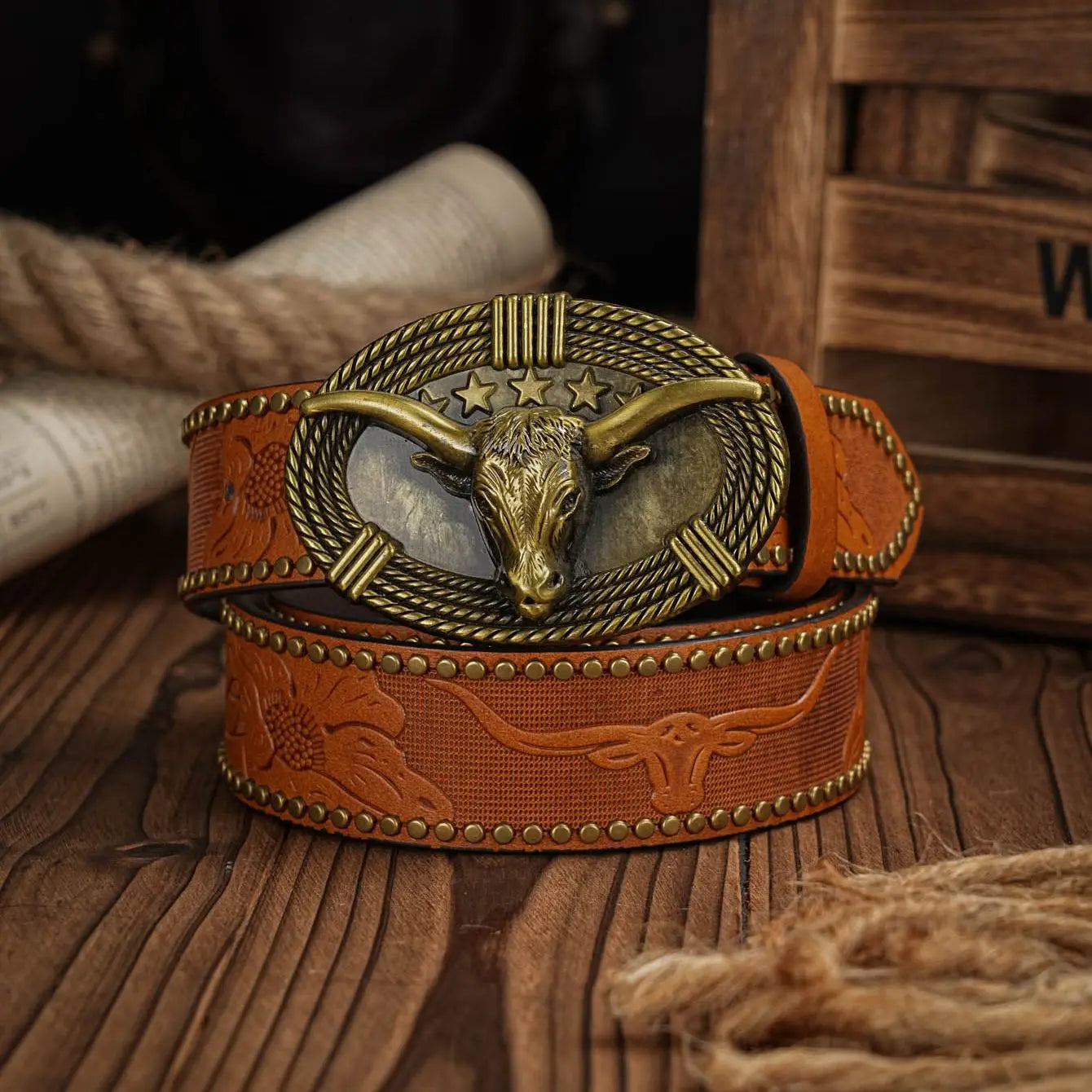 Ceinture Western en Cuir pour Homme - Jack