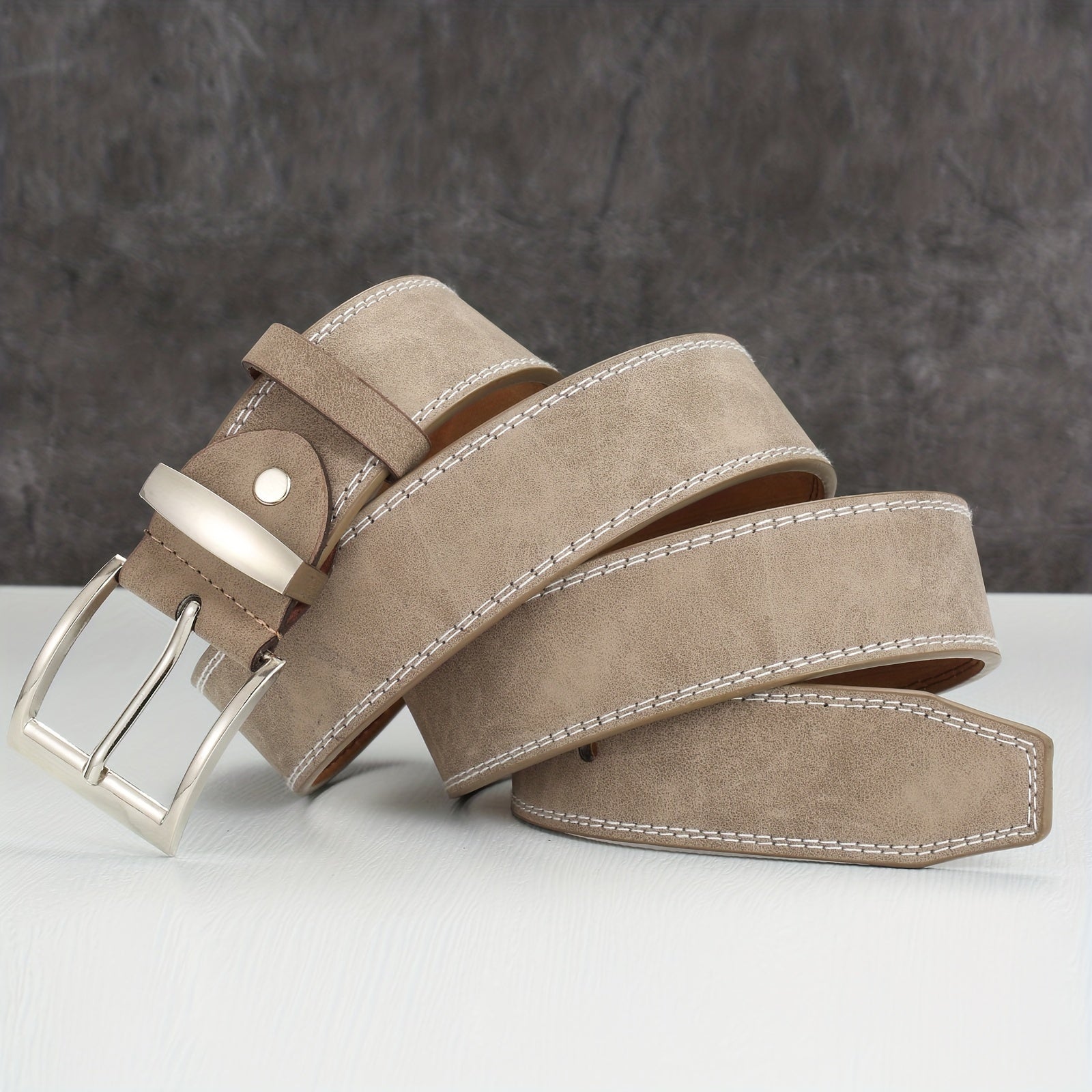Ceinture Beige en Simili Cuir pour Homme Ronan — visuel 1