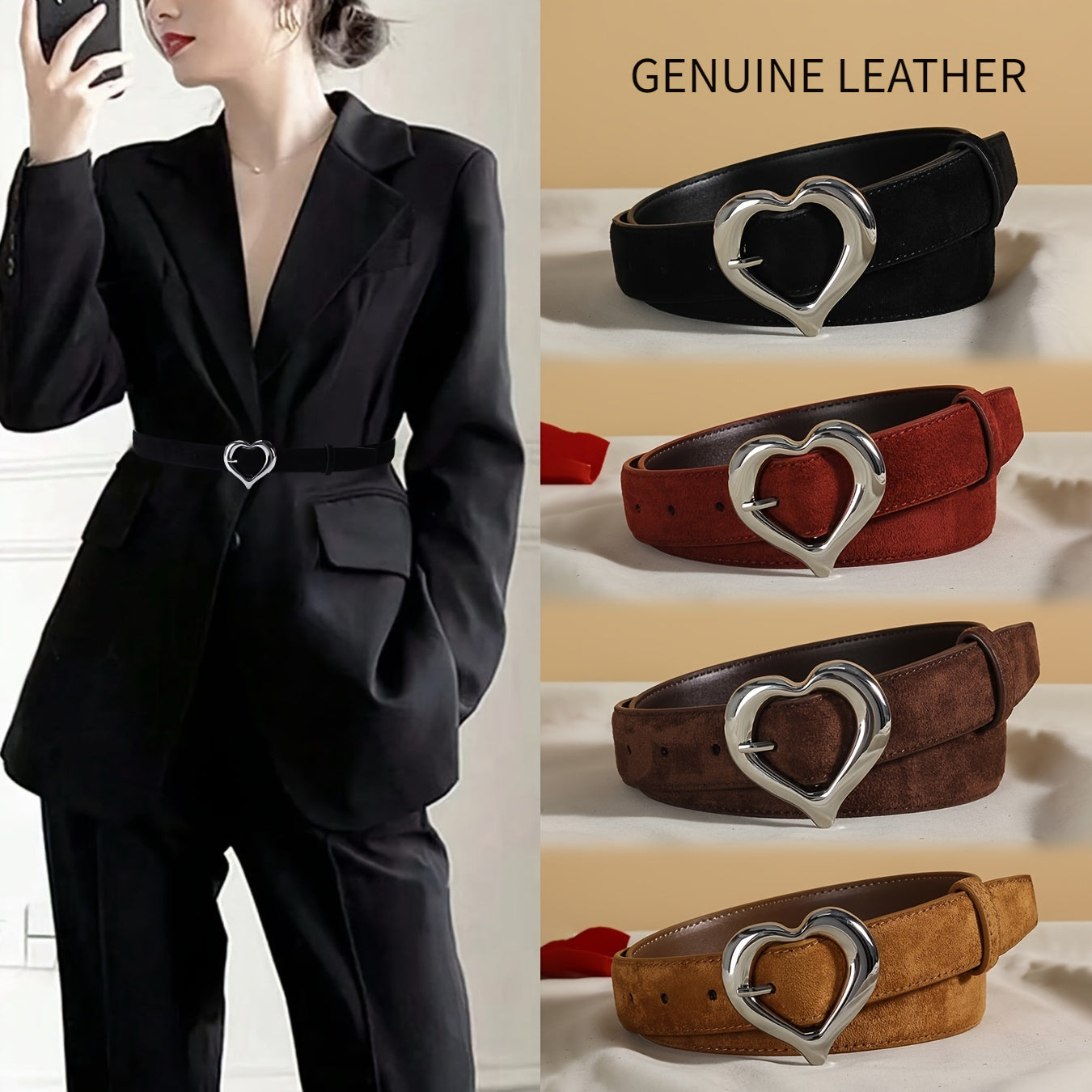 Ceinture à Boucle Classique en Cuir pour Femme Lydie — visuel 7