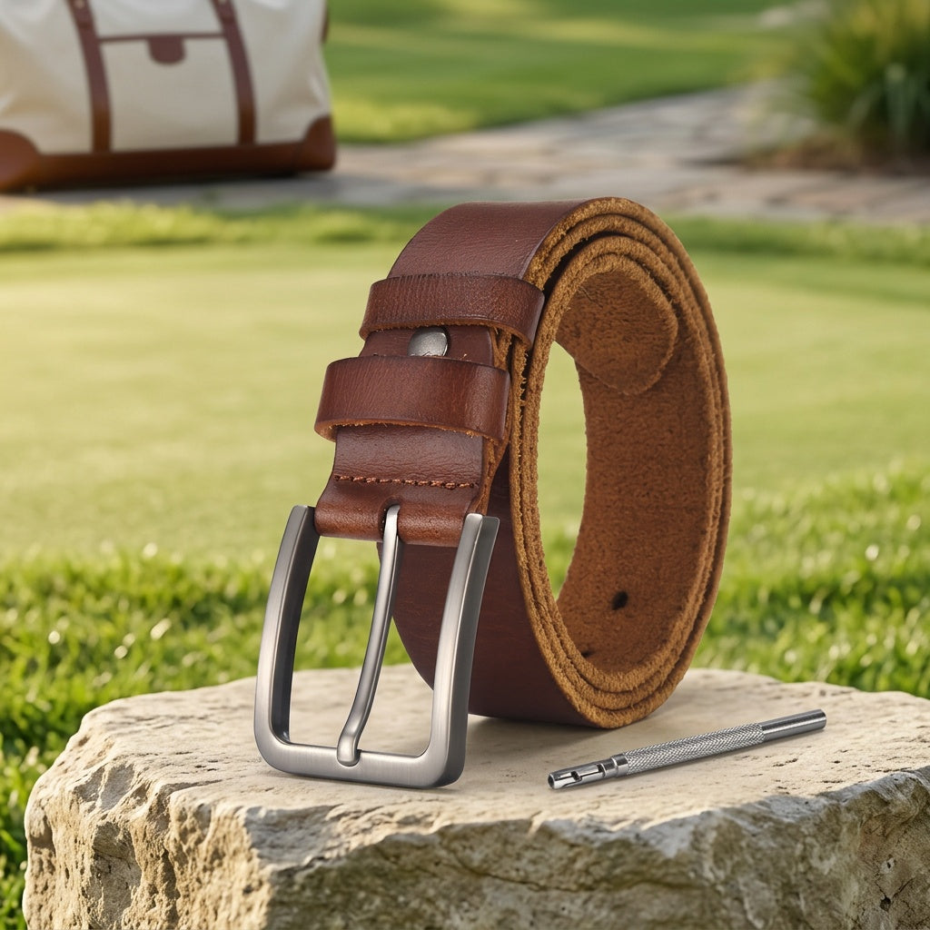 Ceinture à Boucle Classique en Cuir pour Homme Enguerrand — visuel 12