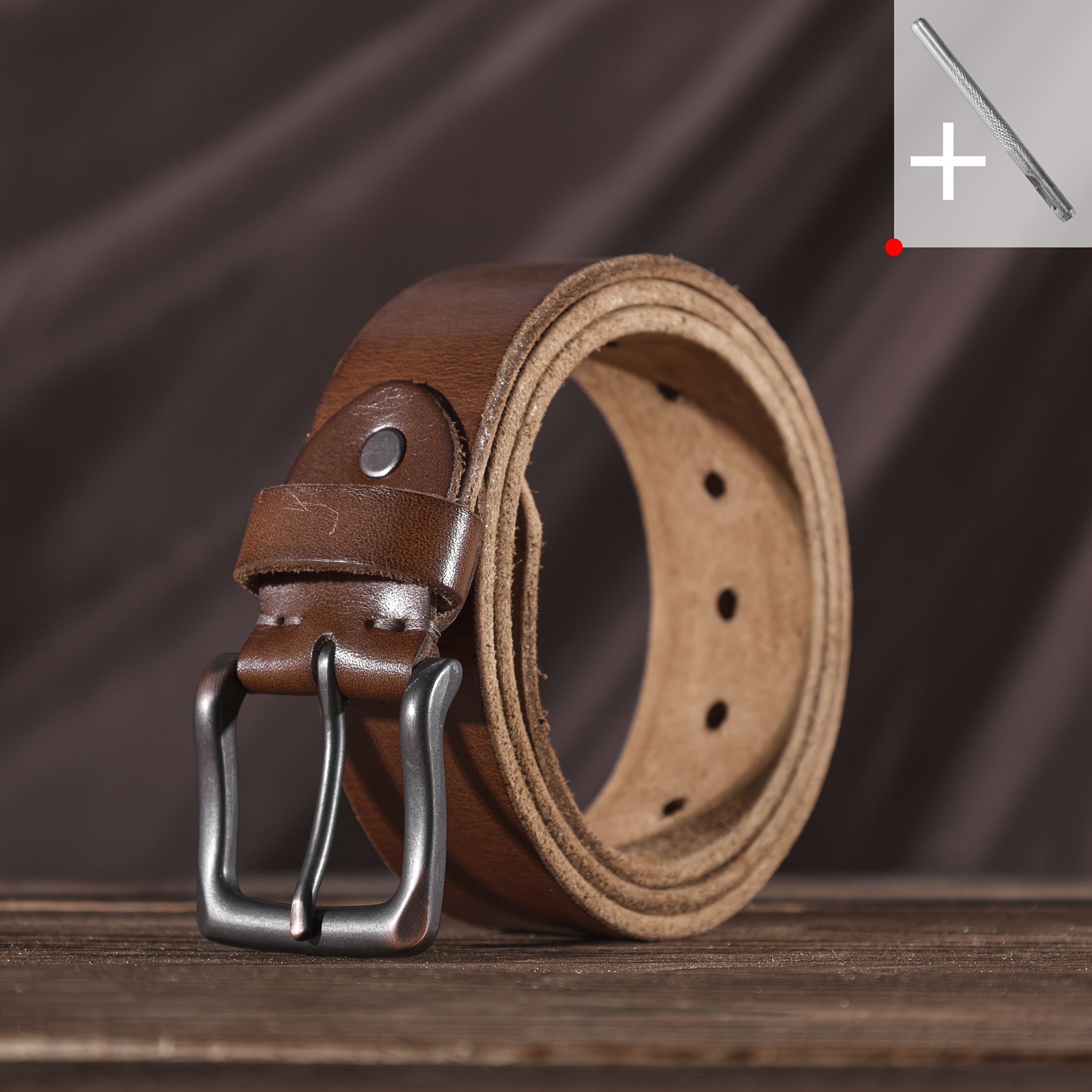 Ceinture à Boucle Classique en Cuir pour Homme Erwan — visuel 10