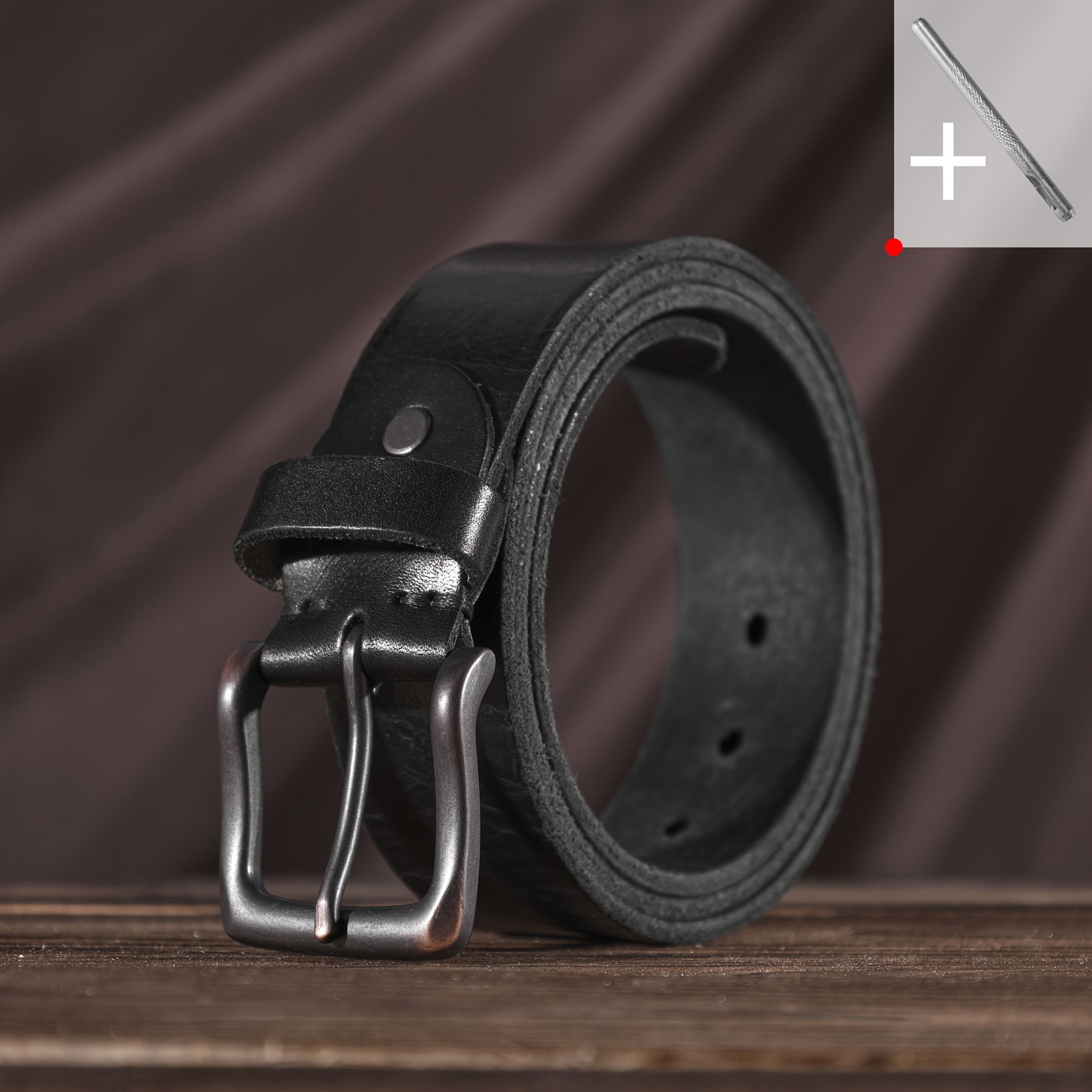 Ceinture à Boucle Classique en Cuir pour Homme Erwan — visuel 11