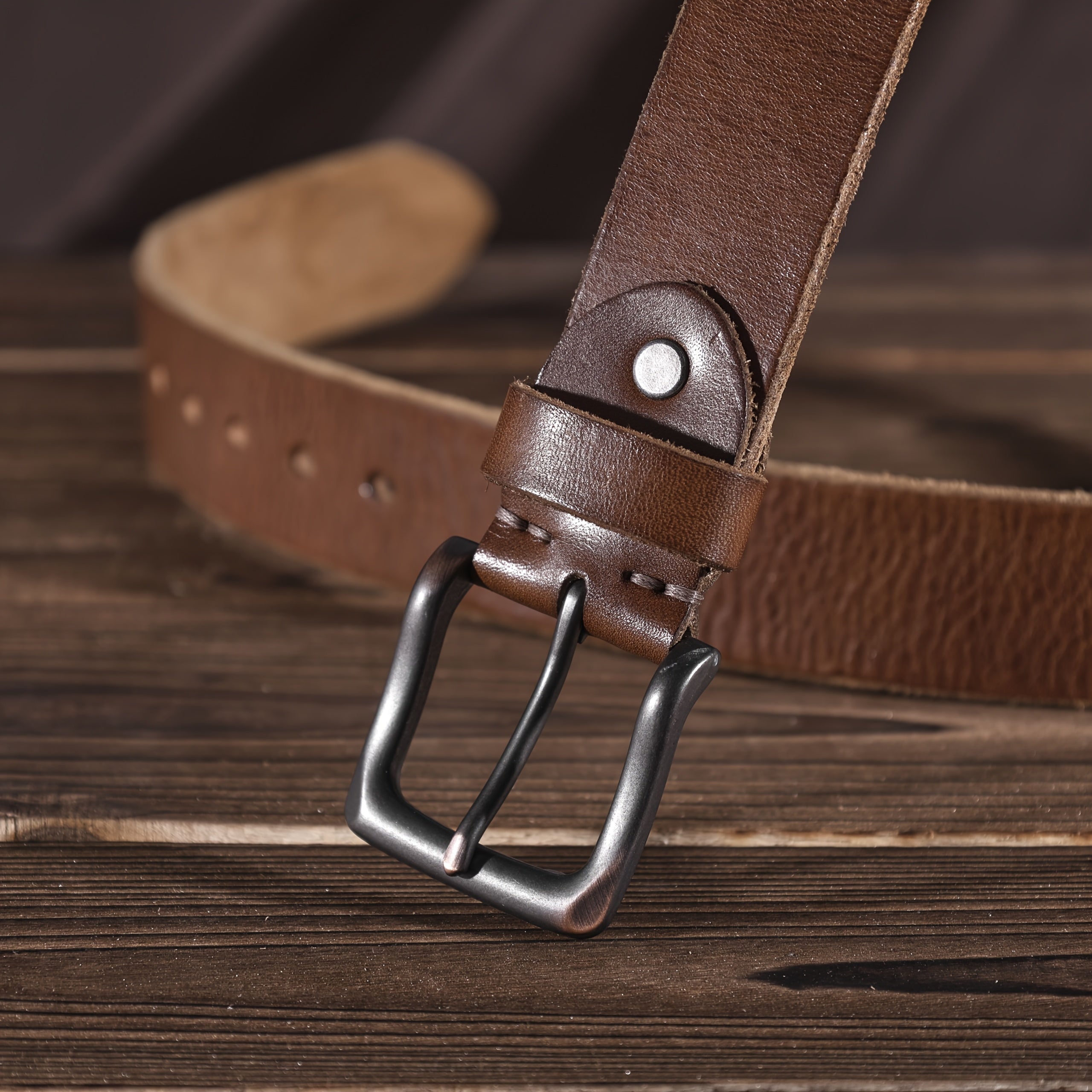Ceinture à Boucle Classique en Cuir pour Homme Erwan — visuel 7