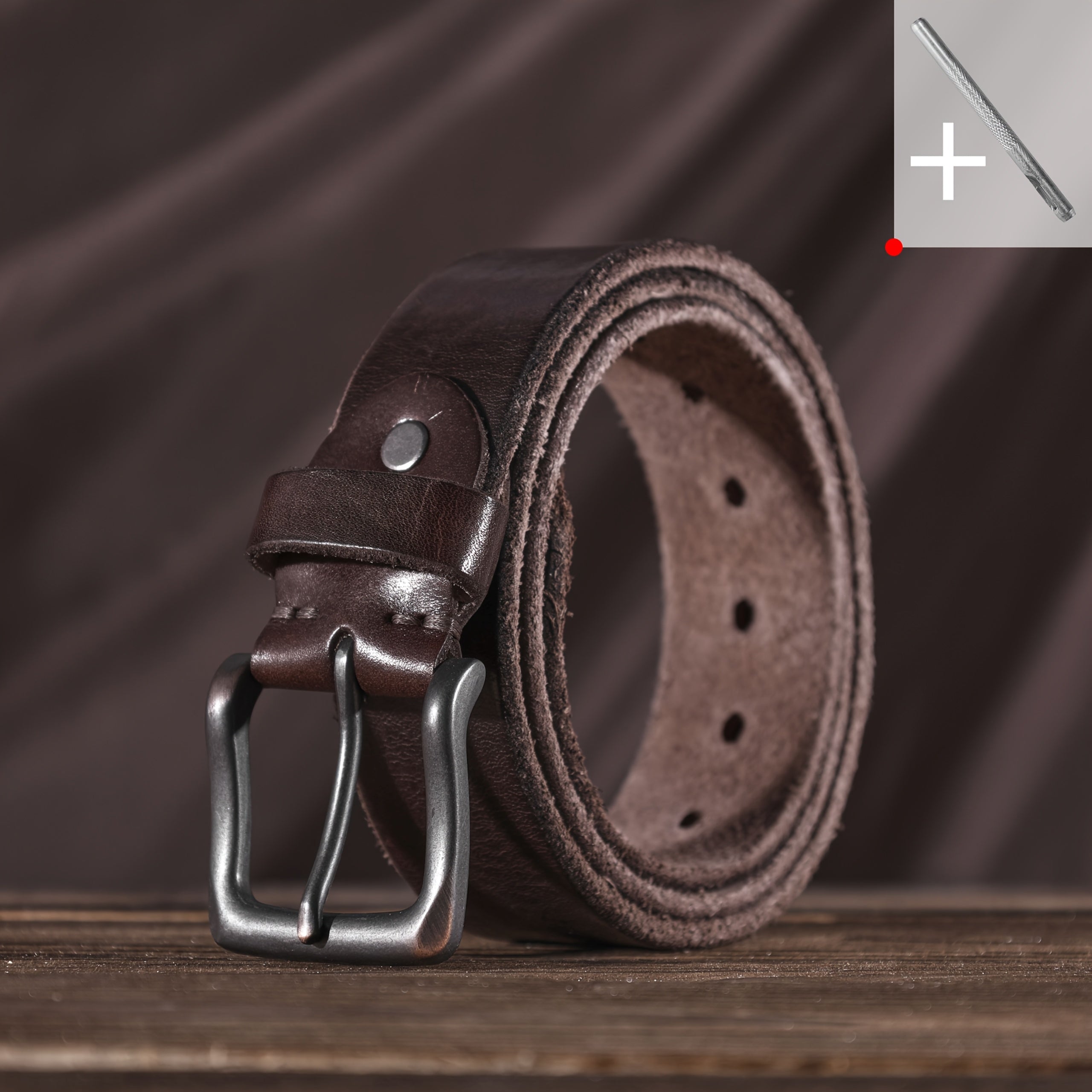 Ceinture à Boucle Classique en Cuir pour Homme Erwan — visuel 9