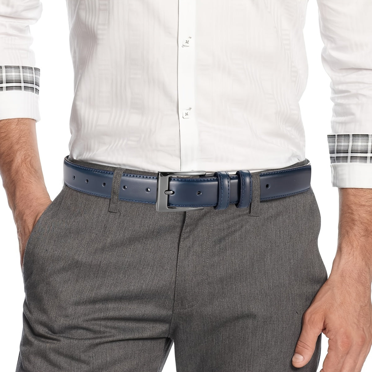 Ceinture à Boucle Classique en Cuir pour Homme Raphaël — visuel 6