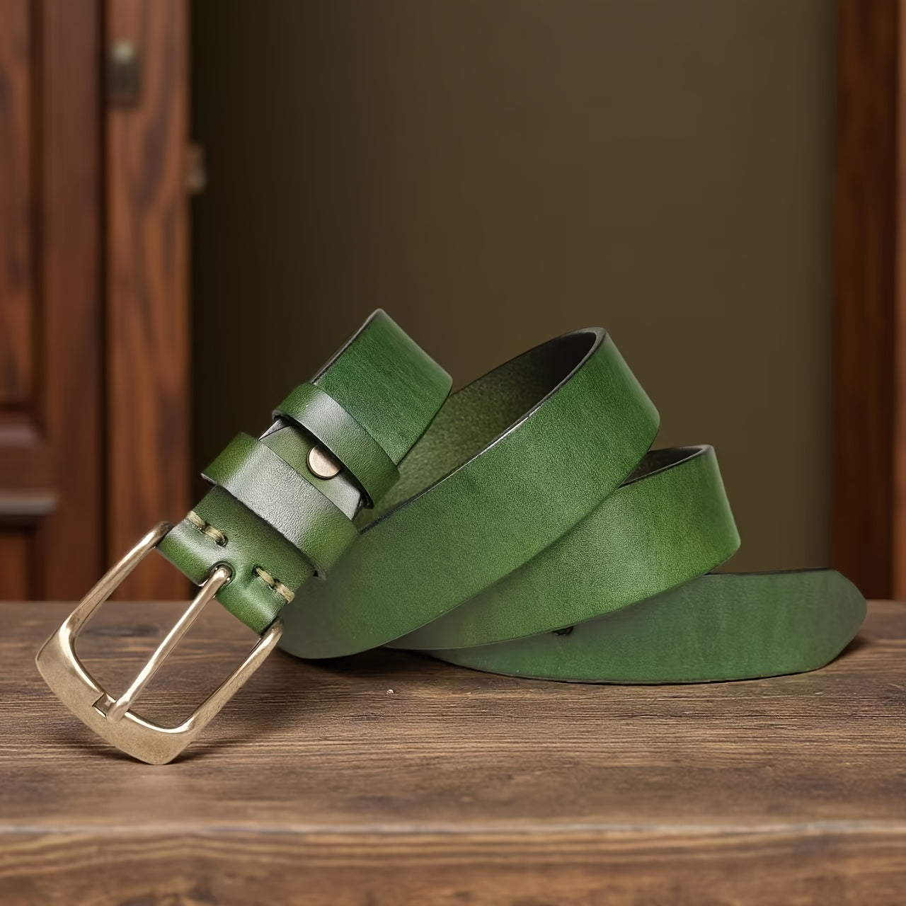 Ceinture à Boucle Classique en Cuir pour Homme Yvon — visuel 3