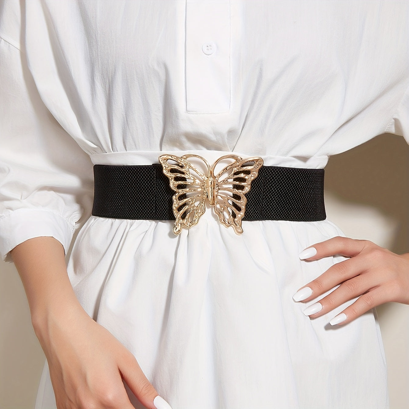Ceinture à Boucle Classique Élastique pour Femme Urbino — visuel 4