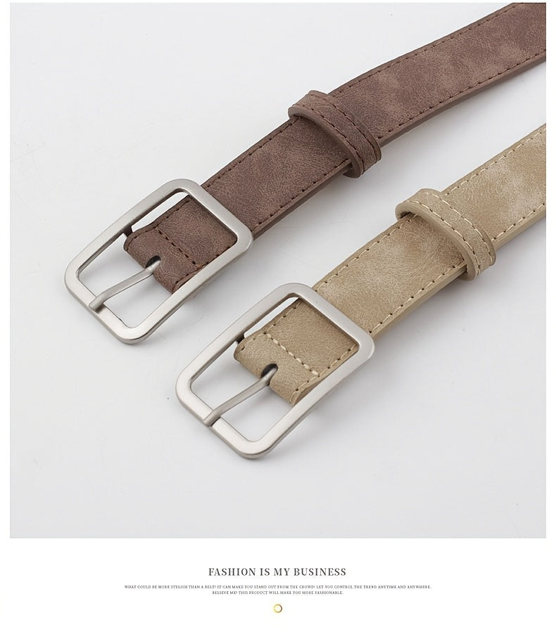 Ceinture à Boucle Classique en Simili Cuir pour Femme Blanche — visuel 15