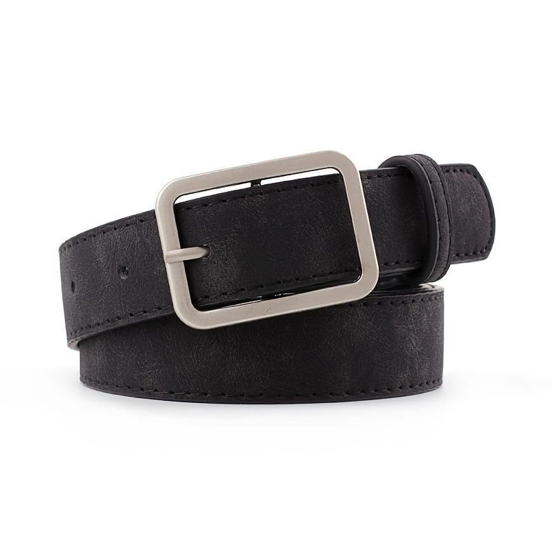 Ceinture à Boucle Classique en Simili Cuir pour Femme Blanche — visuel 2