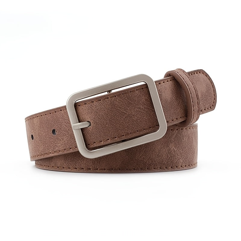 Ceinture à Boucle Classique en Simili Cuir pour Femme Blanche — visuel 3