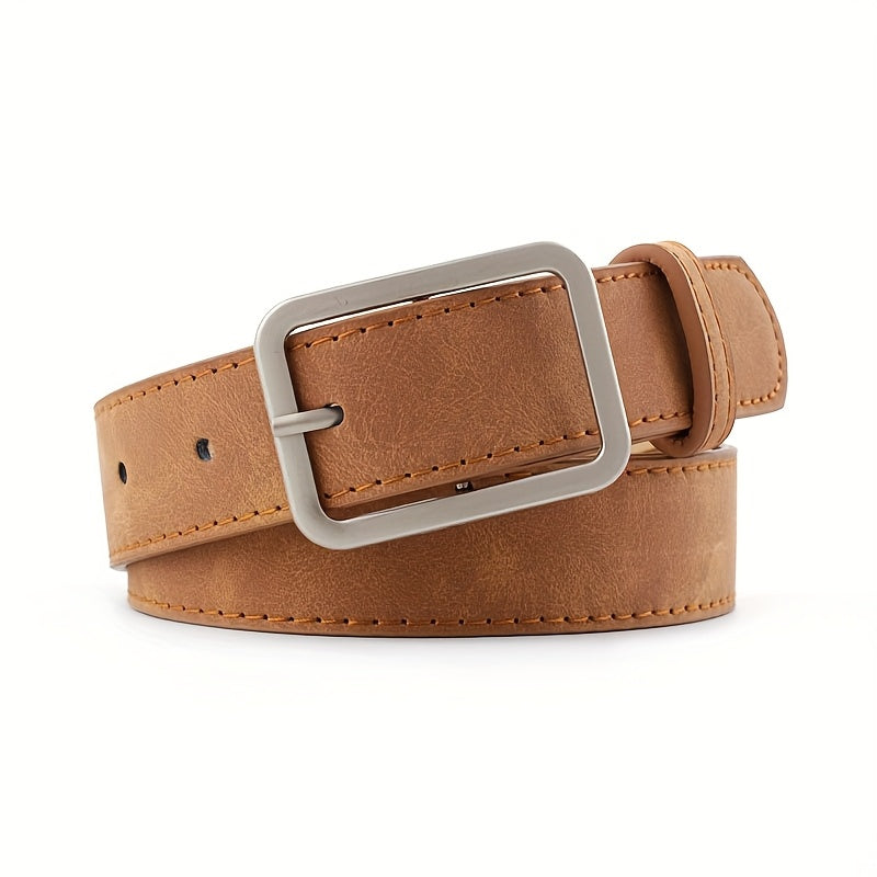 Ceinture à Boucle Classique en Simili Cuir pour Femme Blanche — visuel 4