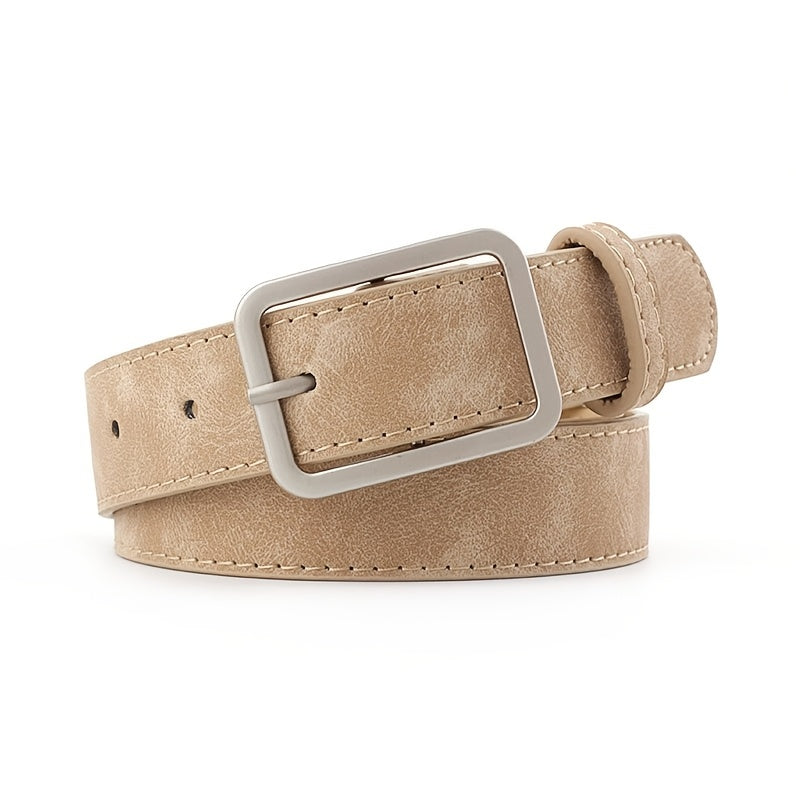 Ceinture à Boucle Classique en Simili Cuir pour Femme Blanche — visuel 5