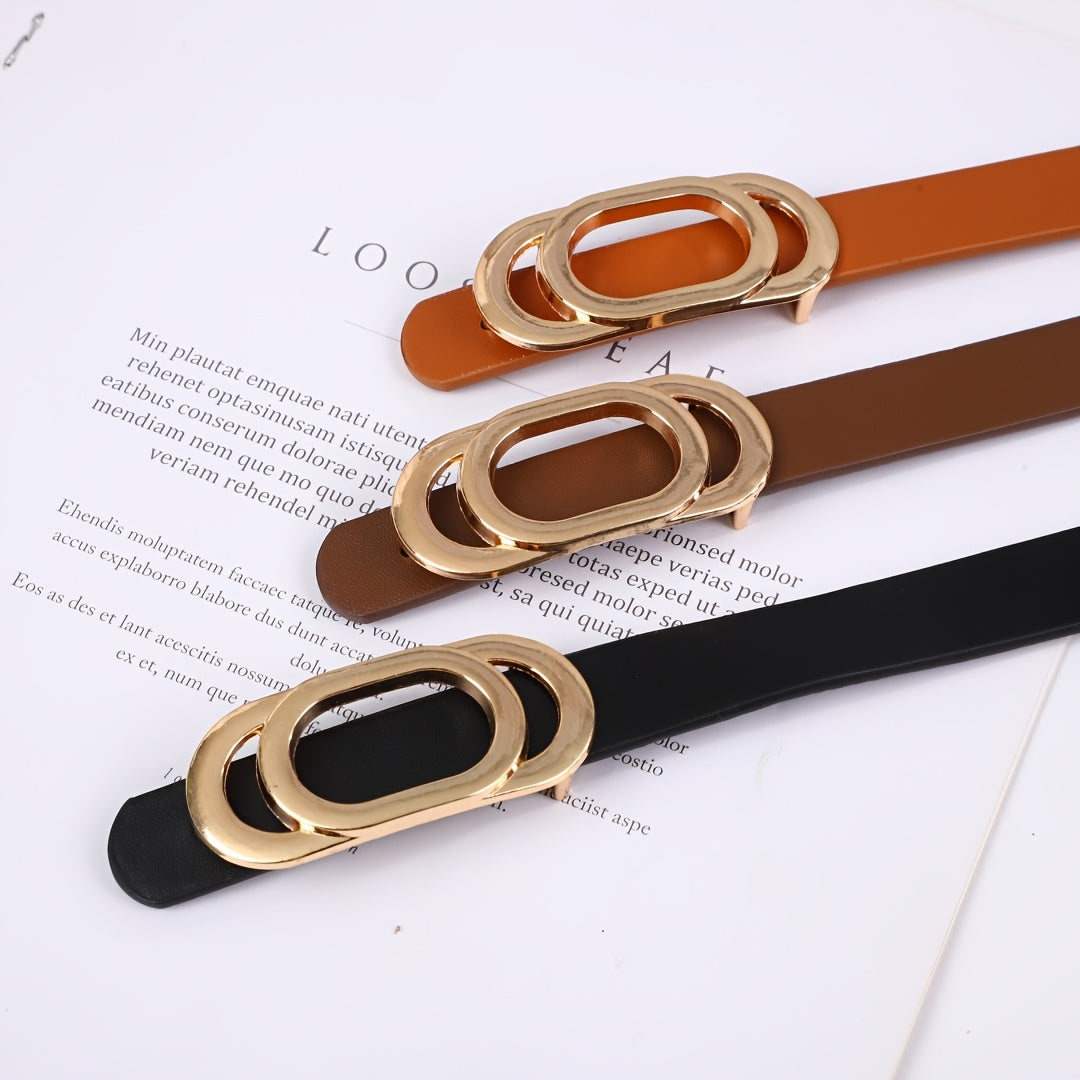Ceinture à Boucle Classique en Simili Cuir pour Femme Genevieve — visuel 9