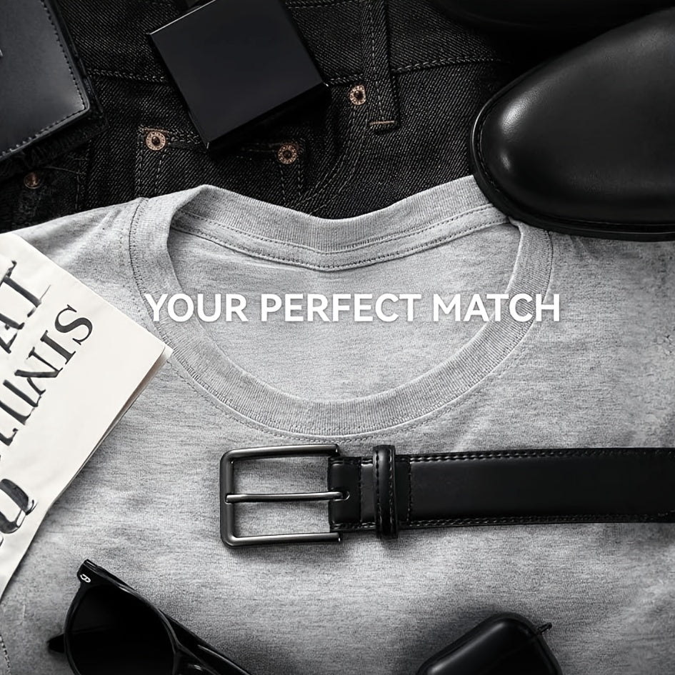 Ceinture à Boucle Classique en Simili Cuir pour Homme Honoré — visuel 4
