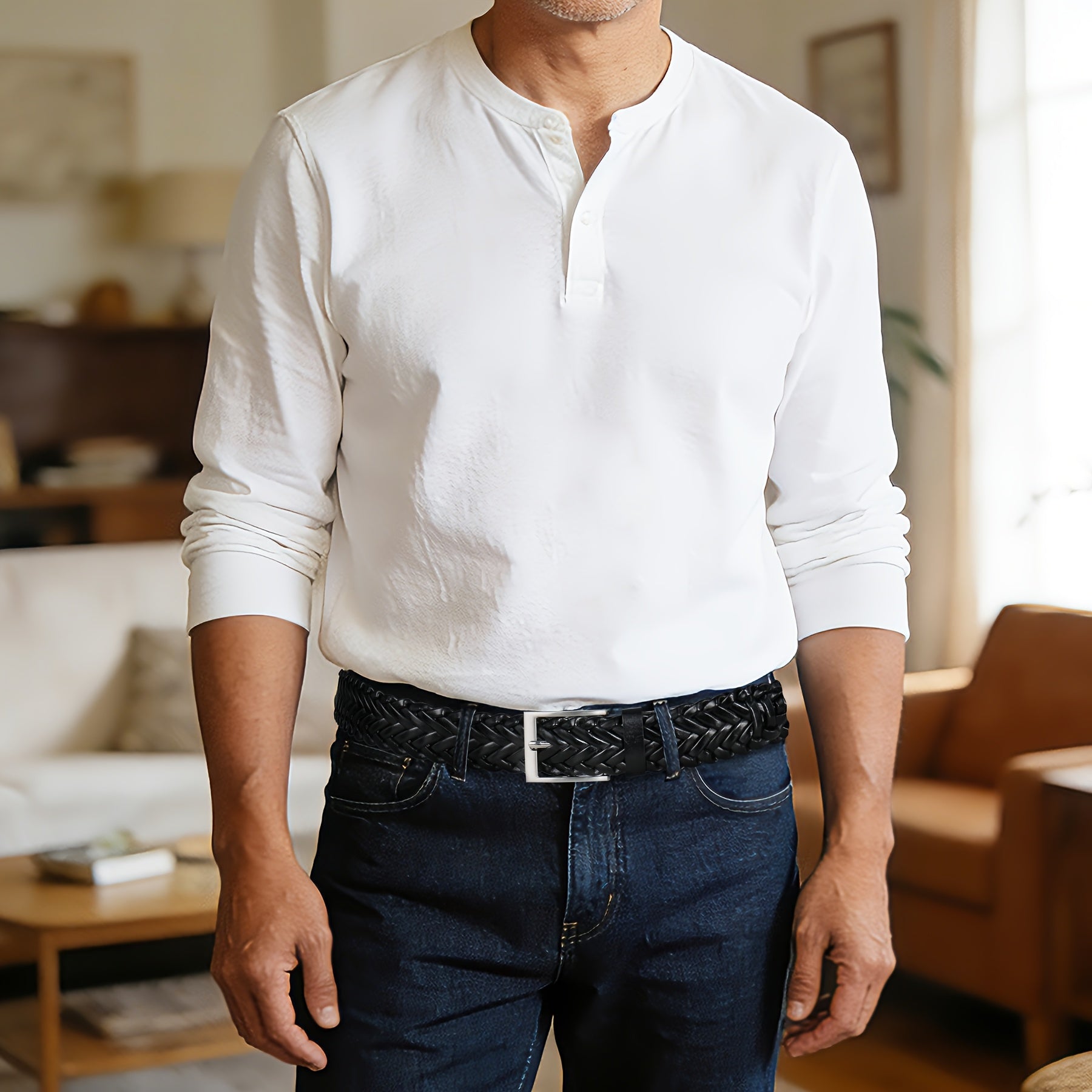 Ceinture à Boucle Classique en Simili Cuir pour Homme Romuald — visuel 7