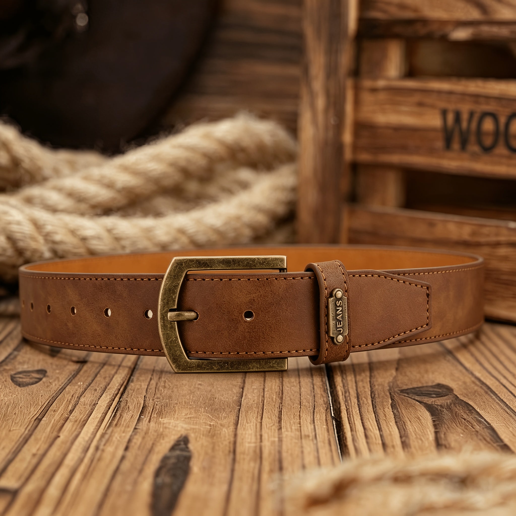Ceinture à Boucle Classique en Simili Cuir pour Homme Thierry — visuel 2