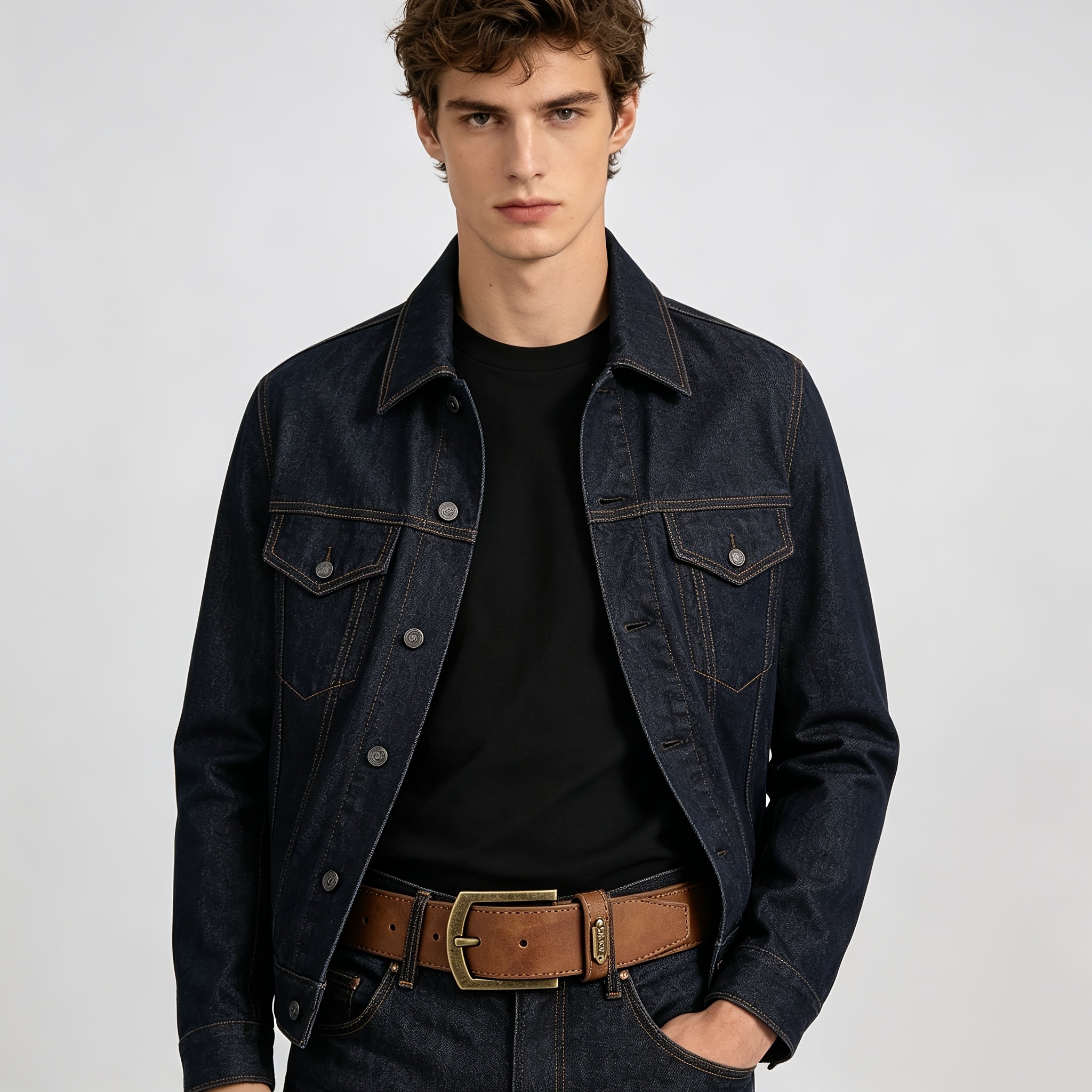 Ceinture à Boucle Classique en Simili Cuir pour Homme Thierry — visuel 3