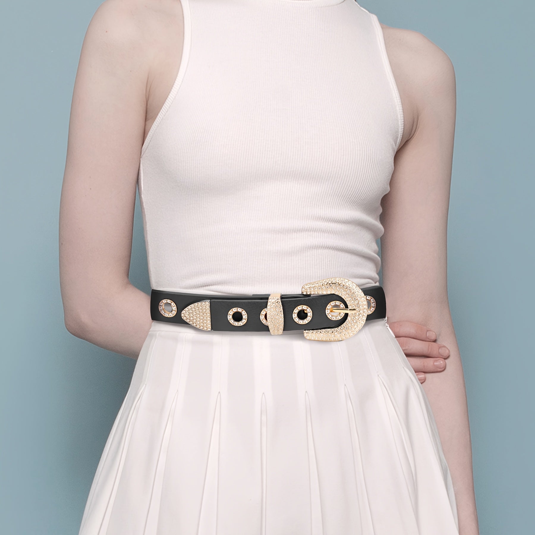 Ceinture Cloutée en Simili Cuir pour Femme Nadege — visuel 3