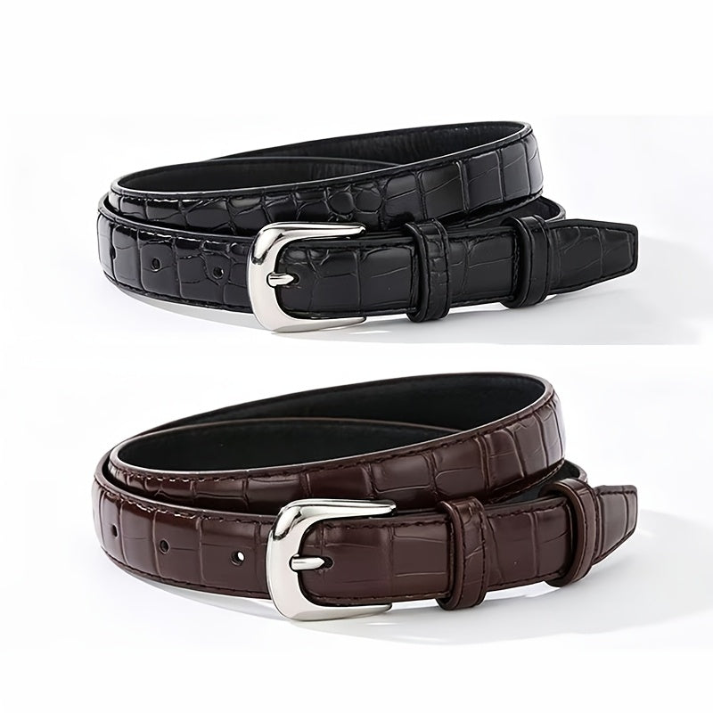 Ceinture Façon Crocodile en Simili Cuir pour Femme Emma — visuel 5