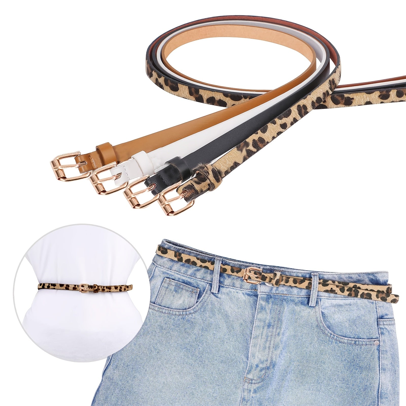 Ceinture Fine en Simili Cuir pour Femme Morgane — visuel 3
