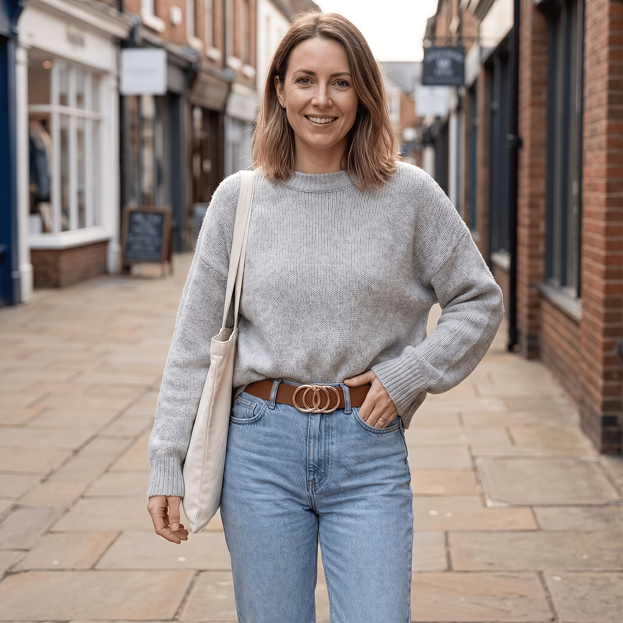 Ceinture Marron Foncé en Simili Cuir pour Femme Estelle — visuel 1