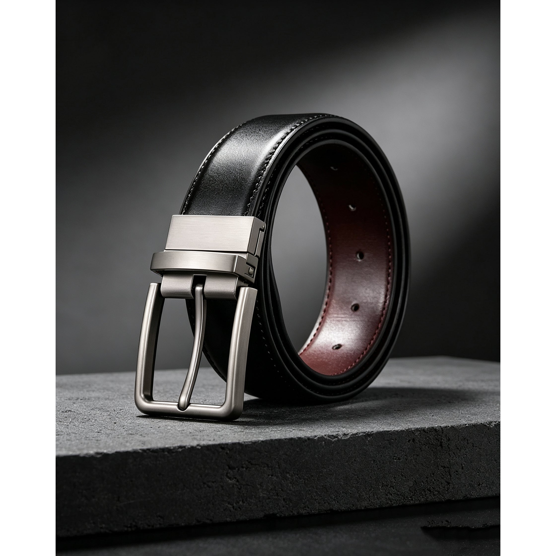 Ceinture Noire en Cuir pour Homme Paul — visuel 8