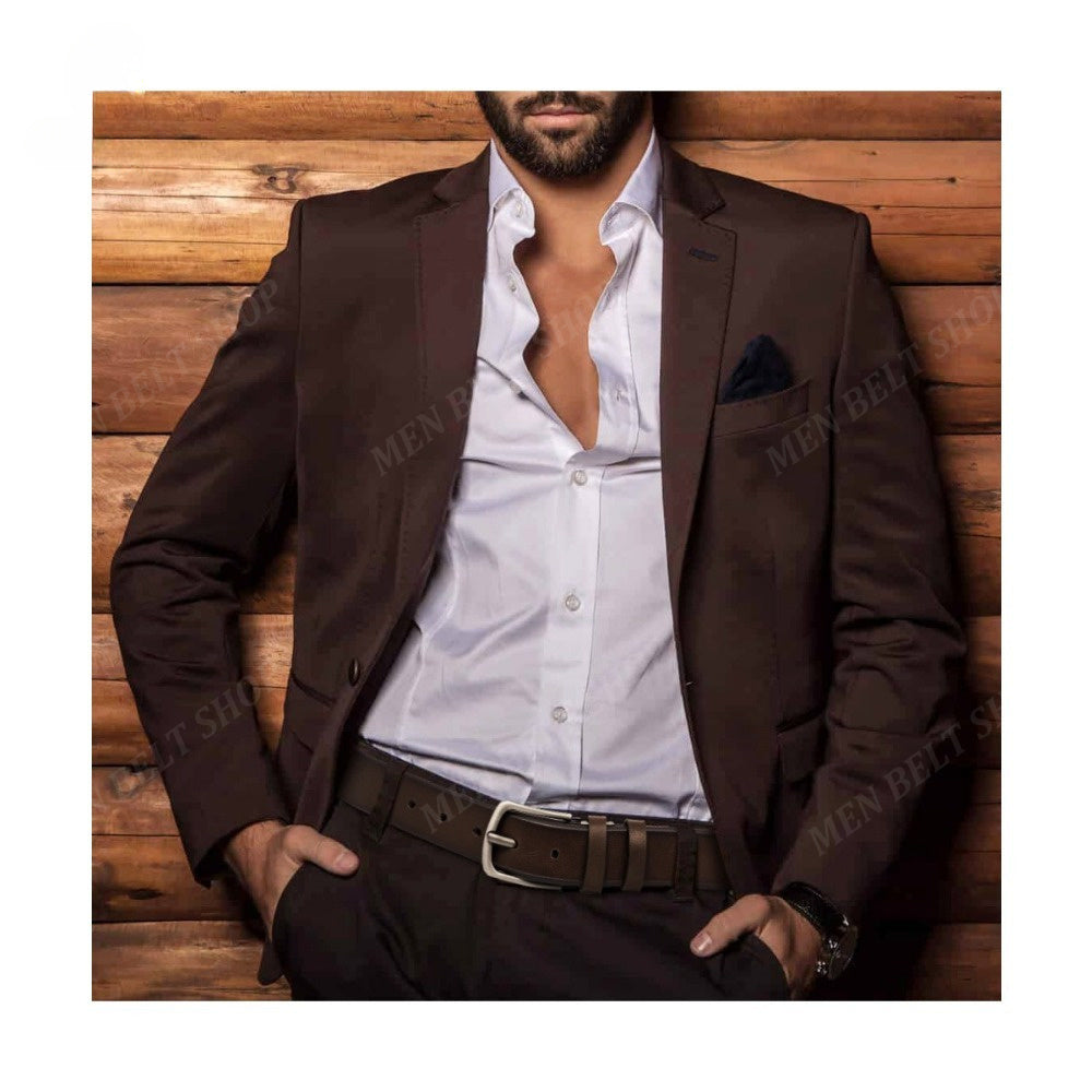 Ceinture Noire en Cuir pour Homme Yann — visuel 2