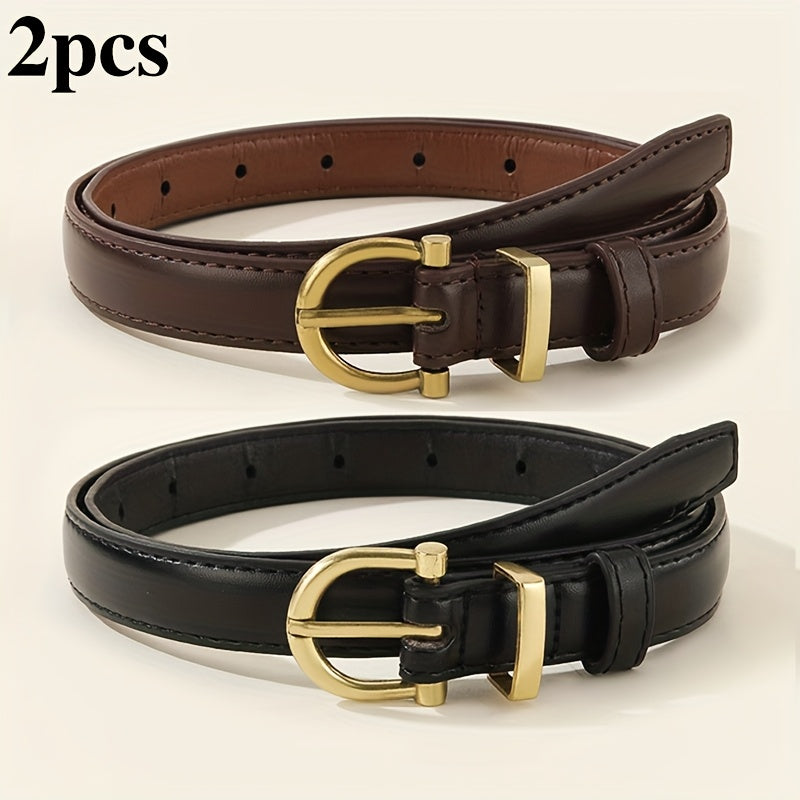Ceinture Noire en Simili Cuir pour Femme Ines — visuel 1