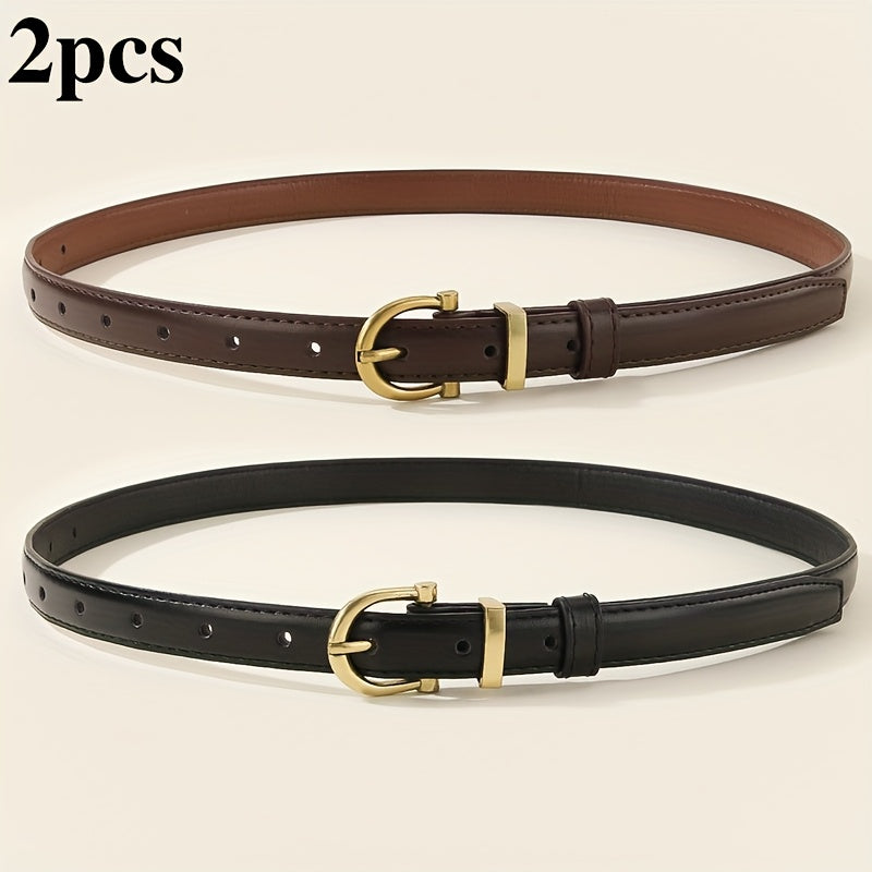 Ceinture Noire en Simili Cuir pour Femme Ines — visuel 2