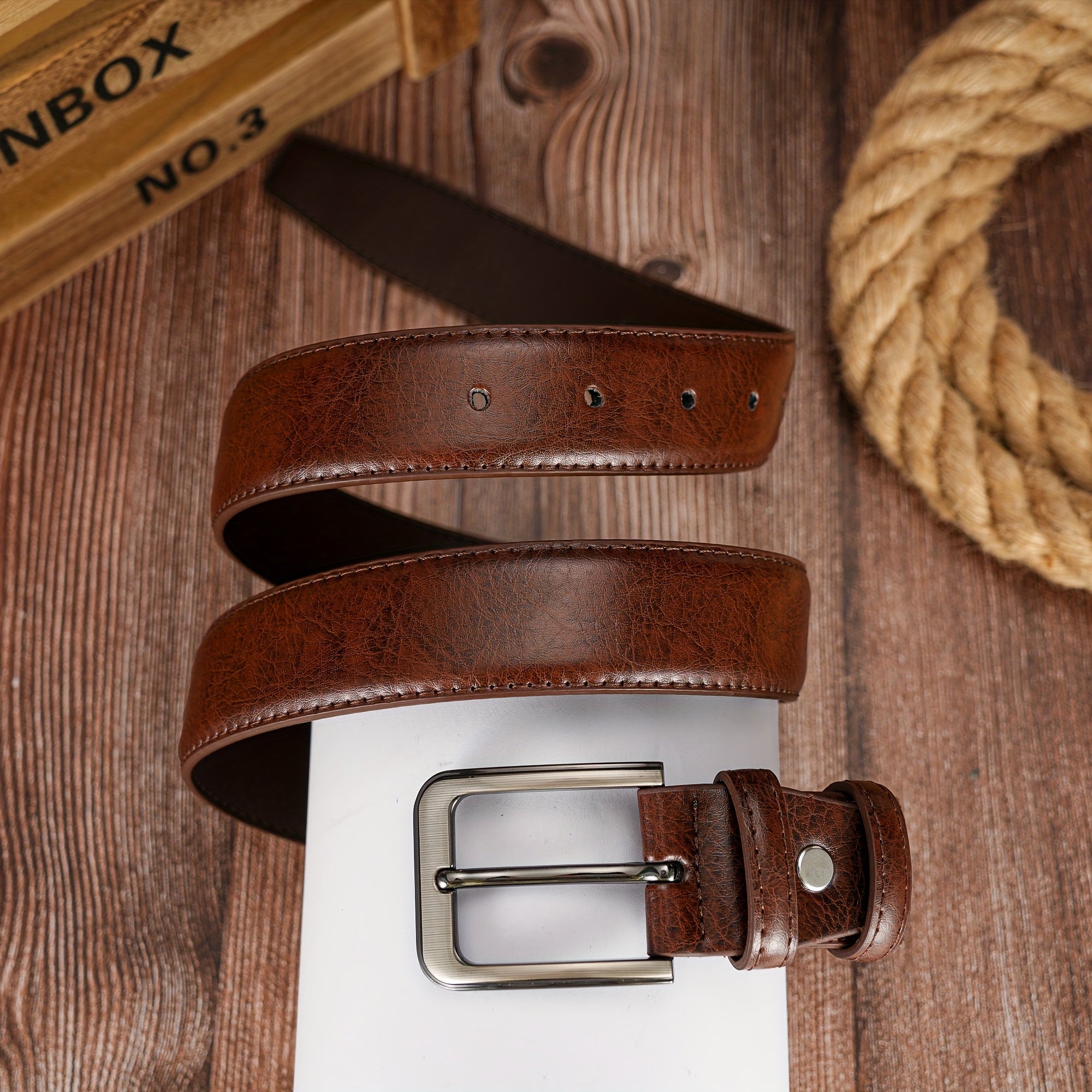 Ceinture Noire en Simili Cuir pour Homme Régis — visuel 2