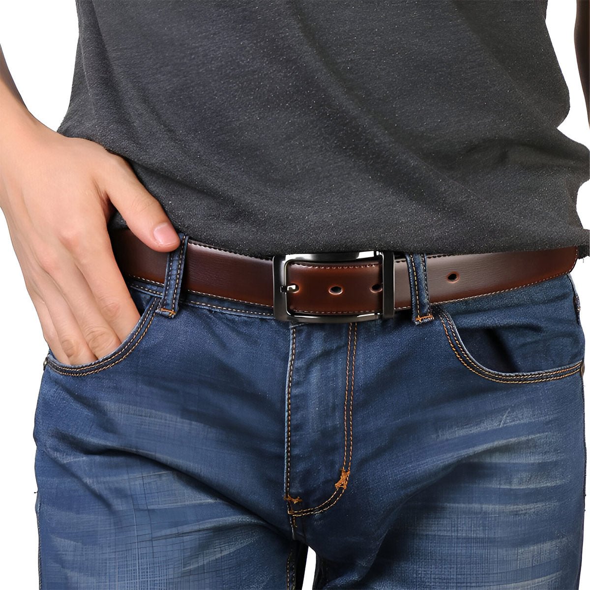 Ceinture Réversible en Simili Cuir pour Homme Ignace — visuel 1