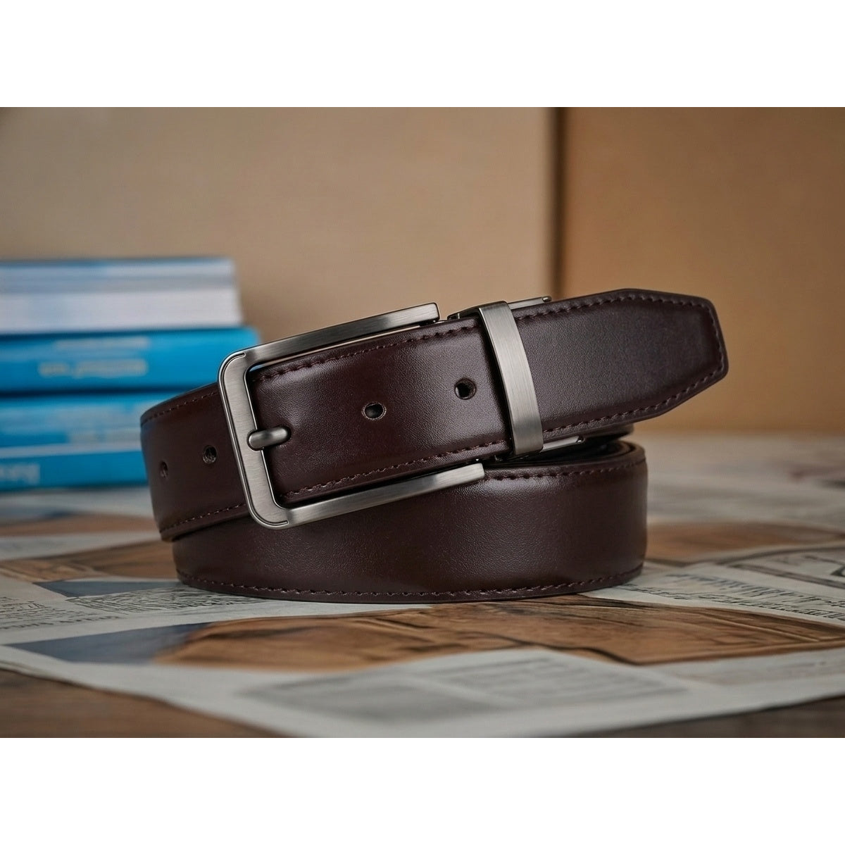 Ceinture Réversible en Simili Cuir pour Homme Olivier — visuel 2
