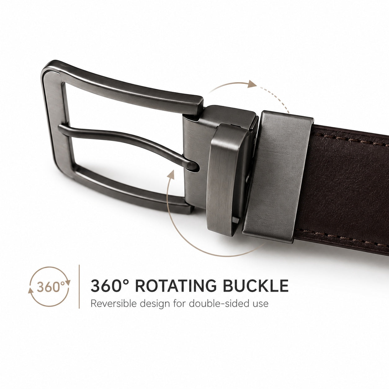 Ceinture Réversible en Simili Cuir pour Homme Olivier — visuel 4