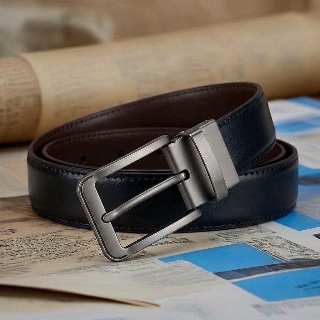 Ceinture Réversible en Simili Cuir pour Homme Olivier — visuel 8