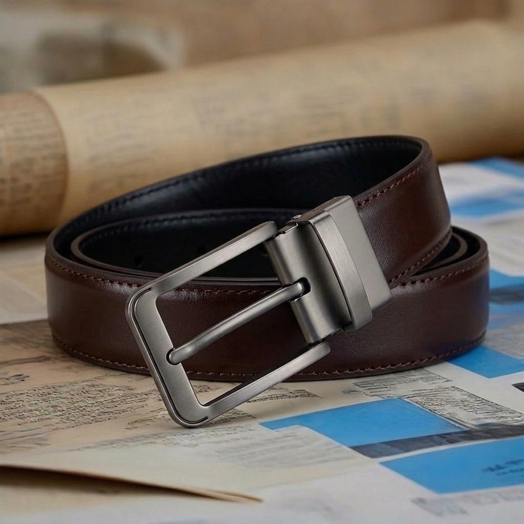 Ceinture Réversible en Simili Cuir pour Homme Olivier — visuel 9