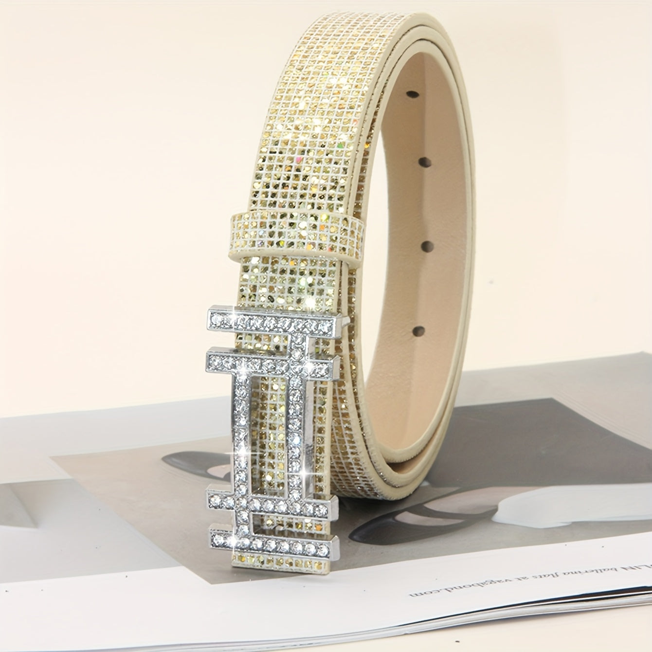 Ceinture à Strass en Simili Cuir pour Femme Delft — visuel 2