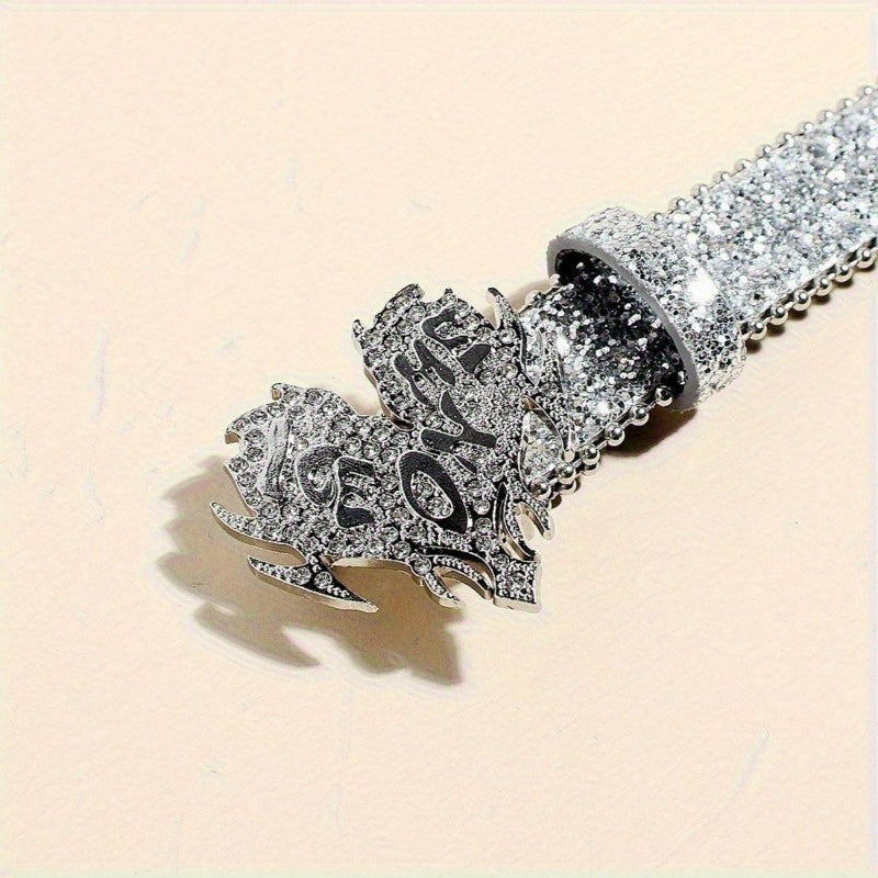 Ceinture à Strass en Simili Cuir pour Femme Sperlonga — visuel 2