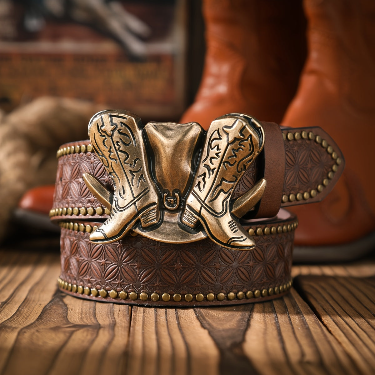 Ceinture Western en Simili Cuir pour Homme Evansville — visuel 1