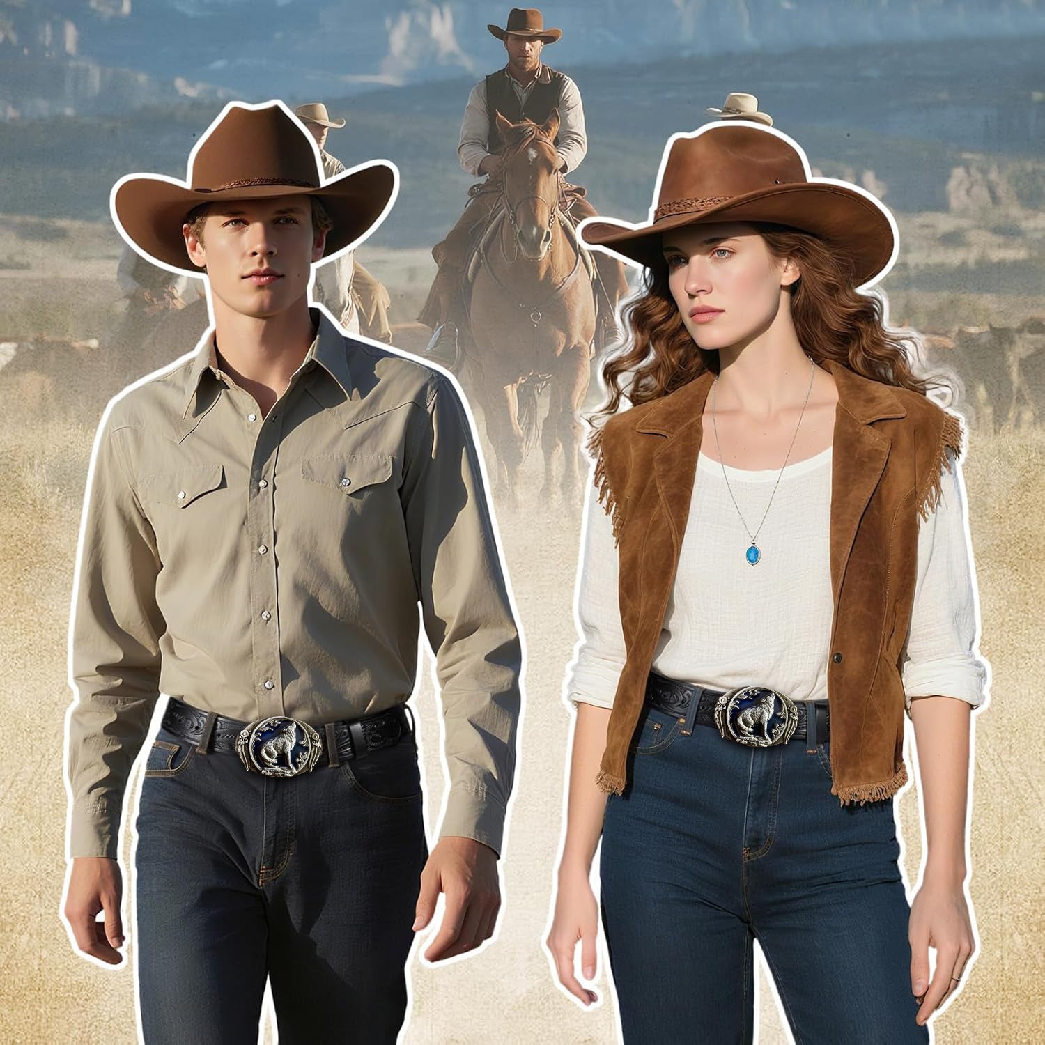 Ceinture Western en Simili Cuir pour Homme Fargo — visuel 1