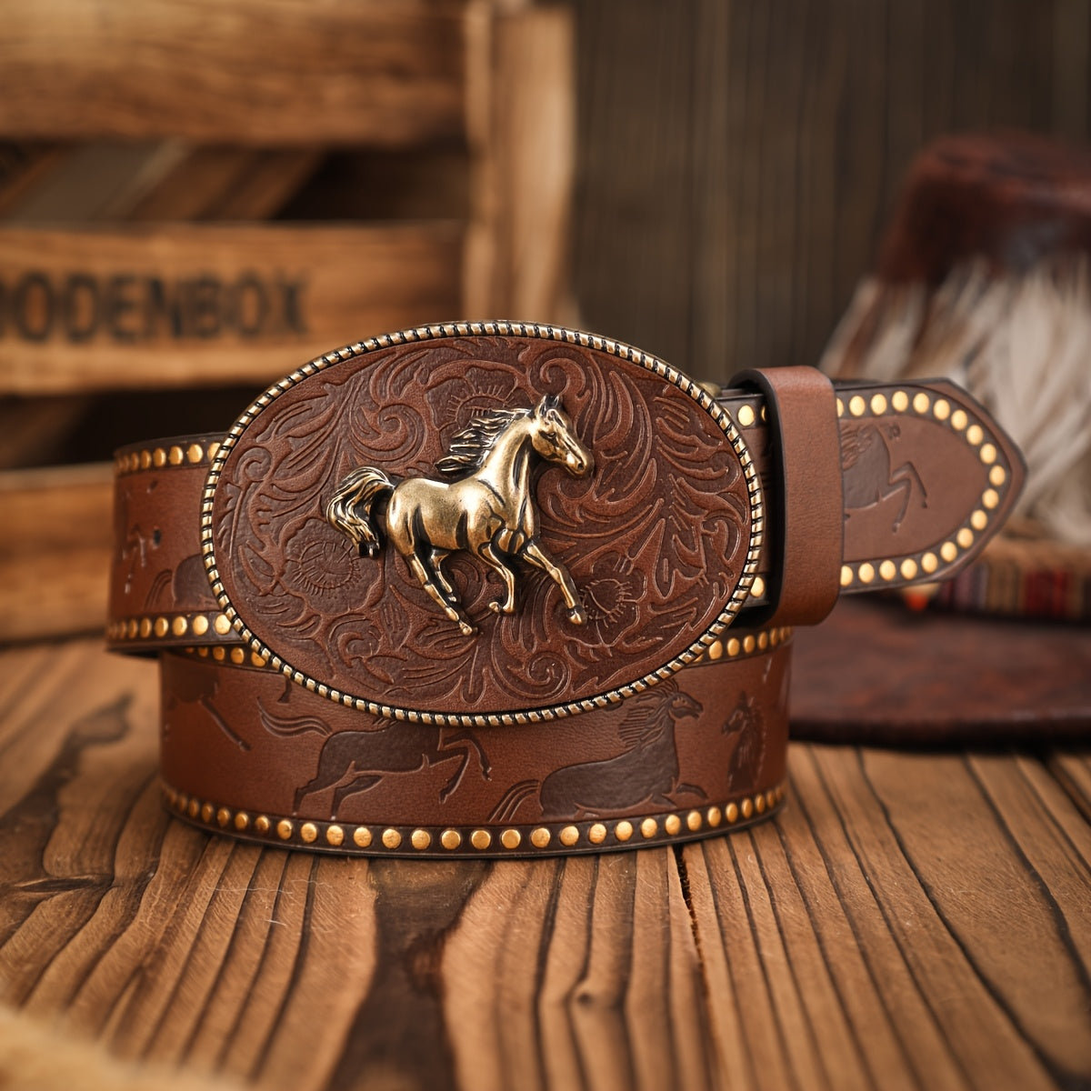 Ceinture Western en Simili Cuir pour Homme Gand — visuel 1