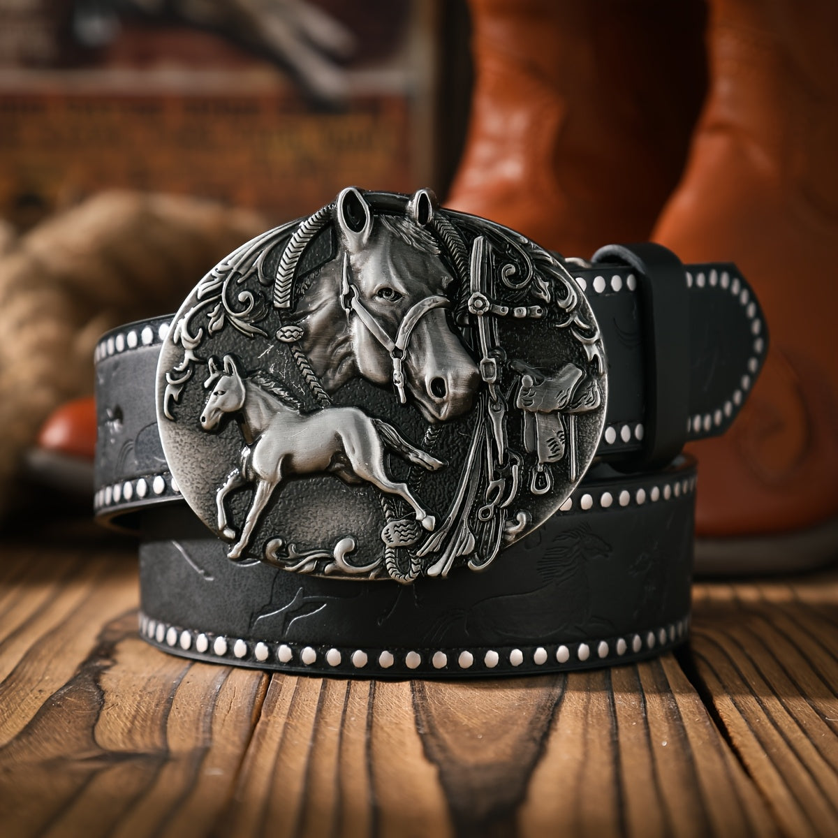 Ceinture Western en Simili Cuir pour Homme Gênes — visuel 2