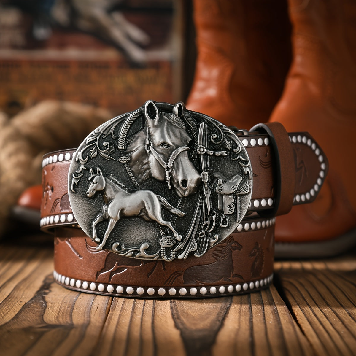 Ceinture Western en Simili Cuir pour Homme Gênes — visuel 3