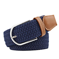 Ceinture Tressée Élastique, bleu marine