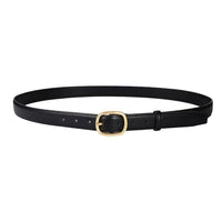 Ceinture Fine en Cuir pour Femme, noir
