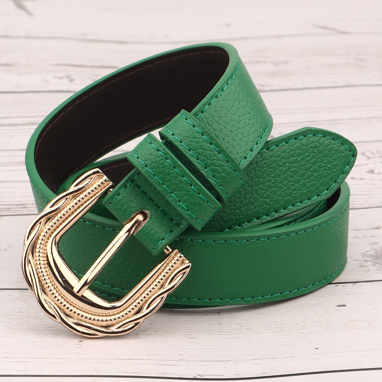 Ceinture à Boucle Classique en Simili Cuir pour Femme - Honorine