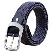Ceinture Tressée Élastique pour Homme, bleu marine