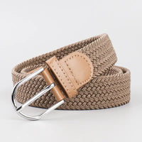 Ceinture Tressée Élastique pour Homme, beige