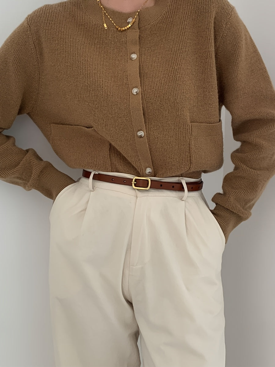 Ceinture fine femme en simili cuir avec boucle dorée vintage